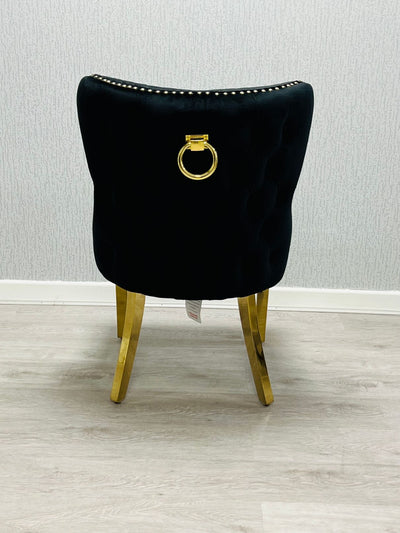 Valentino Gold Detailing Knocker back Dining Chairs