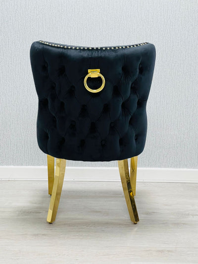 Valentino Gold Detailing Knocker back Dining Chairs