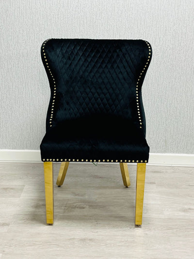 Valentino Gold Detailing Knocker back Dining Chairs