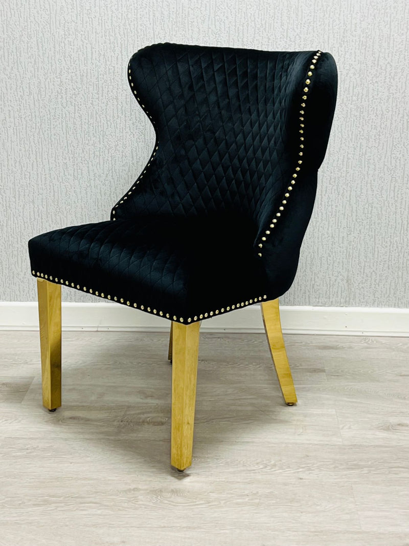 Valentino Gold Detailing Knocker back Dining Chairs