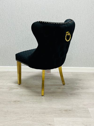 Valentino Gold Detailing Knocker back Dining Chairs