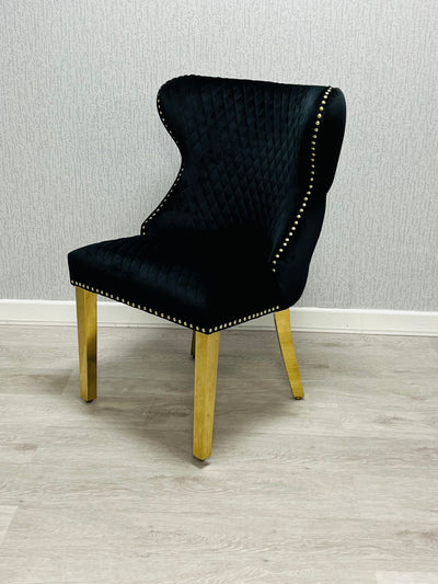 Valentino Gold Detailing Knocker back Dining Chairs