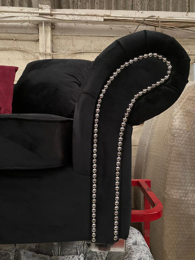 Balmain 3+2 Sofa in Black plush Velvet