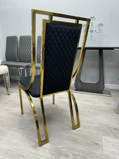 Windsor Black & Gold Dining Chair