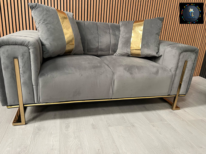 Genova 3+2 in Grey and Gold