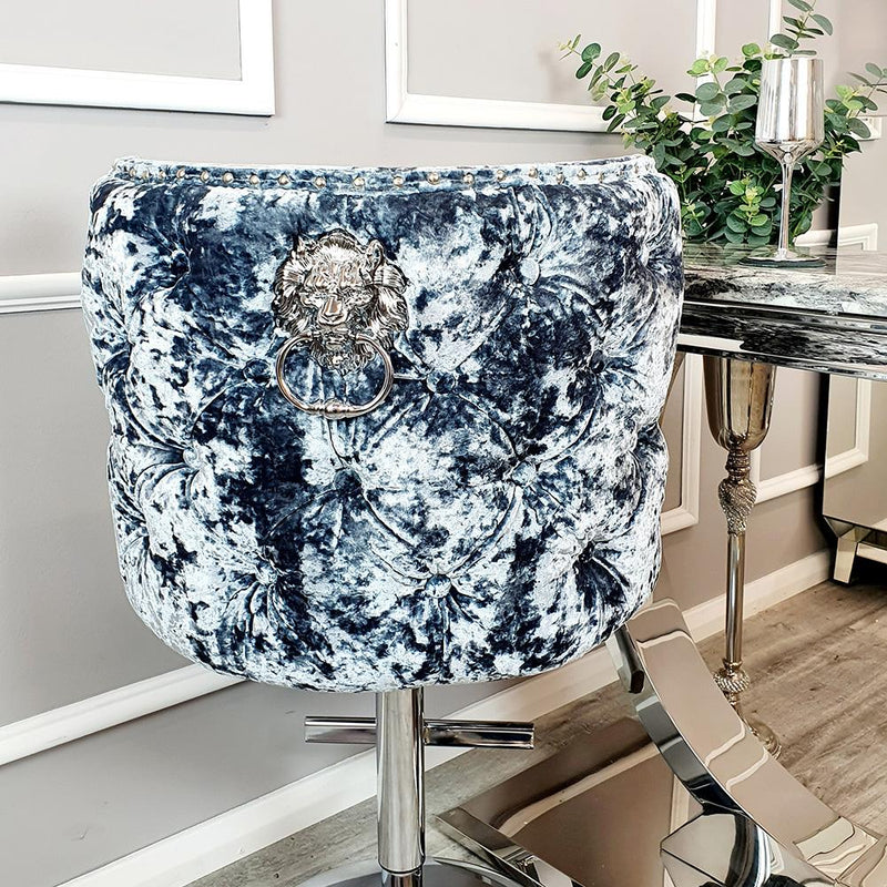 Valentino Barstool Lustro Crushed Velvet