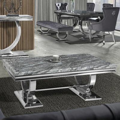 Arianna Grey Marble Coffee Table