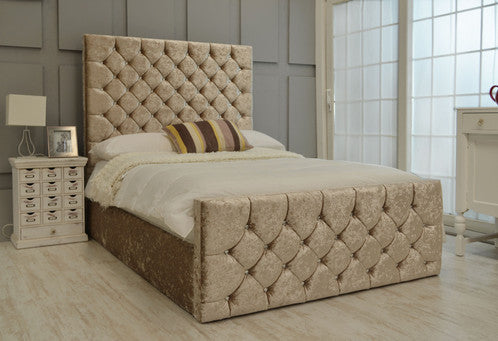 Enigma Ottoman Gaslift Bed Crushed Velvet