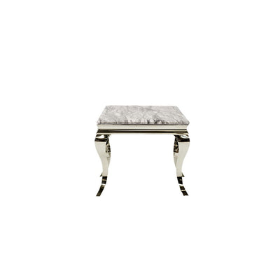Imperial Grey Solid Marble Lamp Table - Furniture Imports LTD